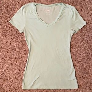 Old Navy Mint Green Fitted Short Sleeve V-Neck Top